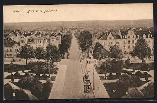 AK Weimar / Thüringen, Blick vom Bahnhof, Haus Kaiserin Augusta