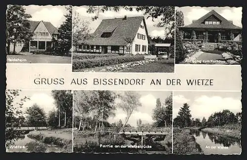 AK Bissendorf an der Wietze, Heideheim, Aufgang zum Kurhaus, Wietzebrücke