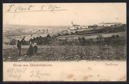 AK Oberhollabrunn, Panorama aus der Vogelschau