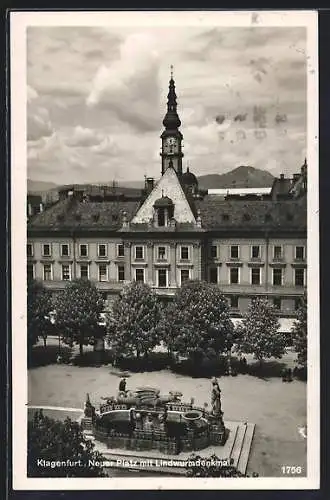 AK Klagenfurt, Neuer Platz mit Lindwurmdenkmal