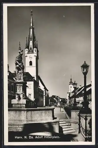 AK Horn /N. Do., platz mit Kirche