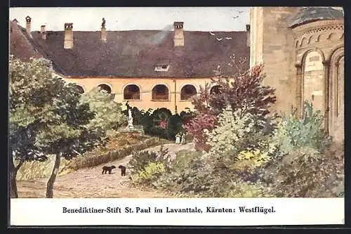 Künstler-AK St. Paul im Lavanttal, Benediktiner-Stift