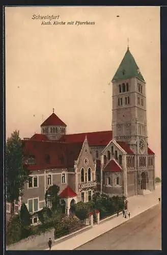 AK Schweinfurt, Pfarrhaus und katholische Kirche