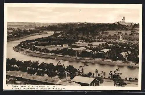 AK Melbourne /Victoria, River Jarra, Federal Government House on the Right