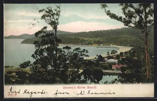 AK Brown`s River Beach, Tasmania, view onto the coastline