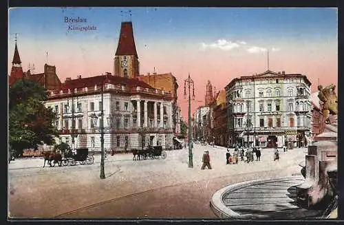 AK Breslau, Strassenpartie am Königsplatz