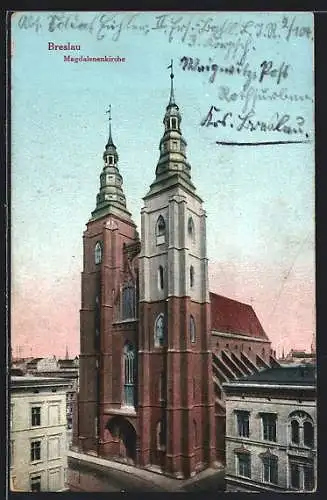 AK Breslau, Blick auf die Magdalenenkirche