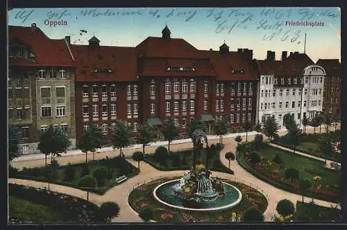 AK Oppeln, Brunnen am Friedrichsplatz