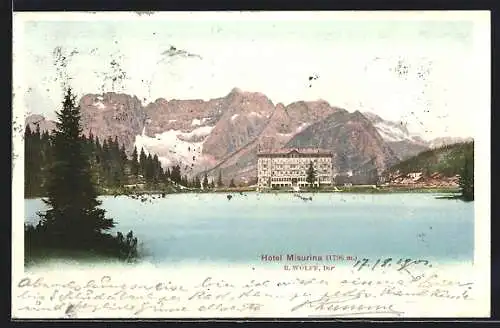 AK Misurina, Hotel Misurina mit See