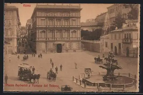 AK Roma, Piazza Barberini e Fontana del Tritone