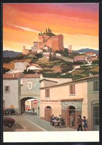 Künstler-AK Predappio Alta, La Rocca, La Ca de Sanzves