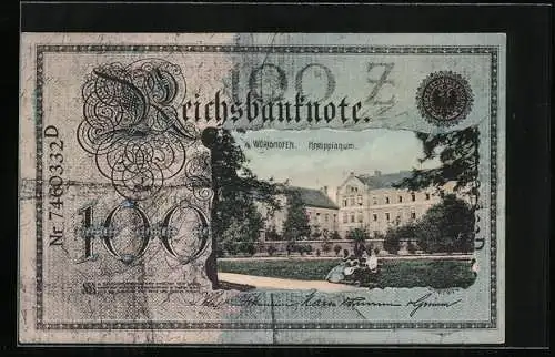 AK Wörishofen, Kneippianum im Reichsbanknoten-Passepartout