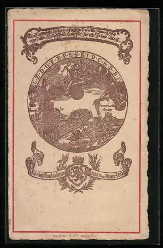 AK Passau, V. Niederbayrisches Bundesschiessen 1899, Ganzsache Bayern 5 Pfennig