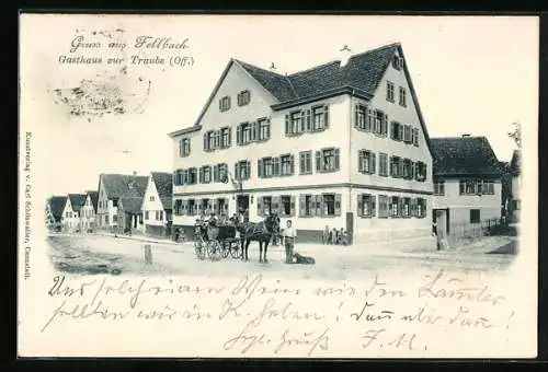 AK Fellbach, Gasthaus zur Traube mit Kutsche