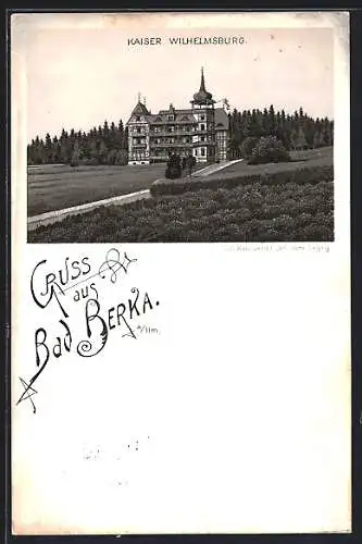 Lithographie Bad Berka a. Ilm, Hotel Kaiser Wilhelmsburg