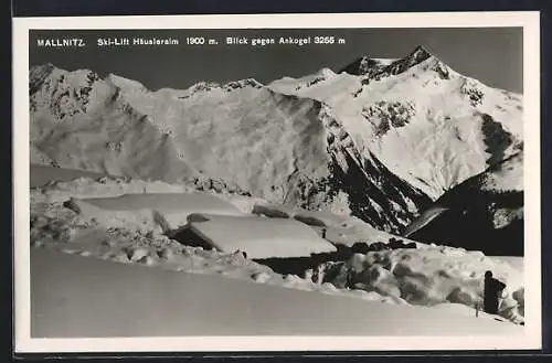 AK Mallnitz, Ski-Lift Häusleralm mit Blick gegen Ankogel