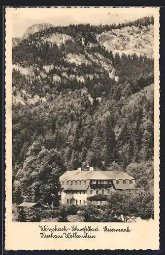 AK Wörschach /Steiermark, Kurhaus Wolkenstein aus der Vogelschau