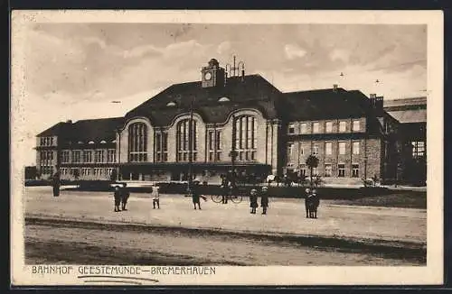 AK Bremerhaven, Blick auf den Bahnhof