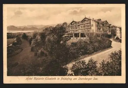 AK Feldafing am Starnberger See, Hotel Kaiserin Elisabeth mit Park