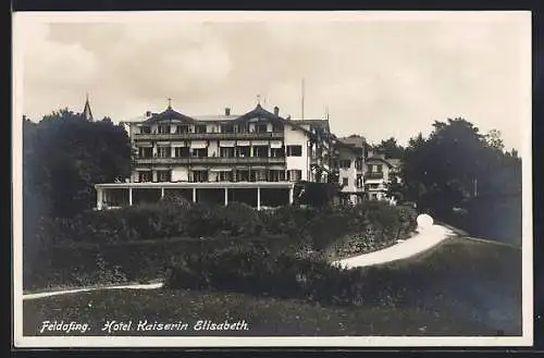 AK Feldafing, Hotel Kaiserin Elisabeth mit Park