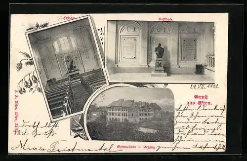 AK Wien, Hietzing, Gymnasium, Festsaal und Vestibule