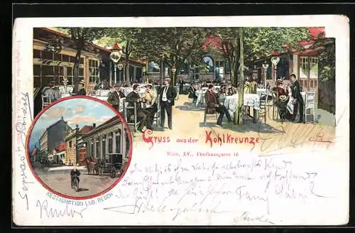 Lithographie Wien, Restaurant Kohlkreunze, Fünfhausgasse 16