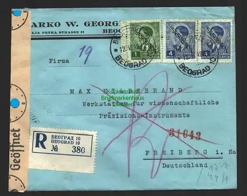 B8771 Serbien Brief Belgrad 1942 Zensur Oberkommando de Wehrmacht nach Freiberg