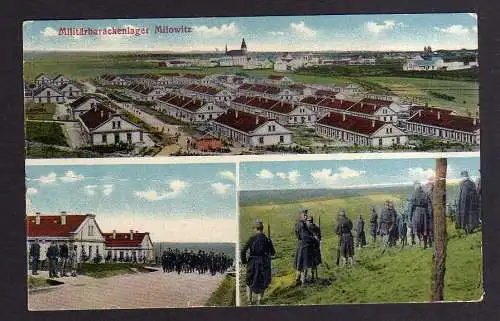 100212 Ansichtskarte Milowitz Militärbarackenlager 1910 bei Reichenberg Milovice