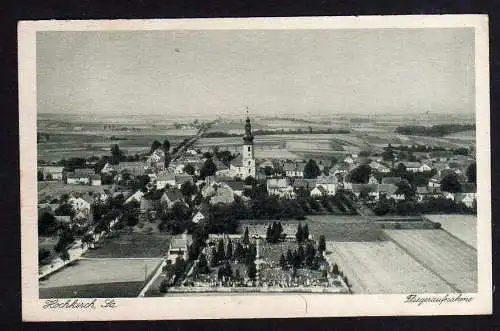 100382 Ansichtskarte Hochkirch Sachsen 1931 Luftbild Fliegeraufnahme Kirche Friedhof