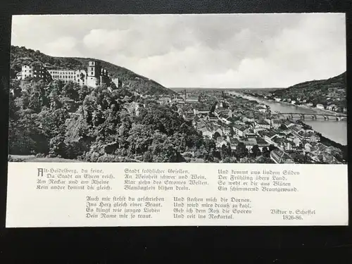 Heidelberg - Blick auf die Stadt - Gedicht (V.v.Scheffel) - Neckar 180092 TH