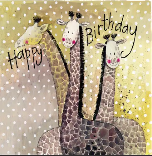 Alex Clark Three Giraffes zum Geburtstag  140x140 mm incl. Umschlag  0024