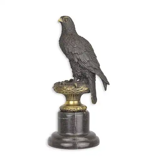 Bronze Skulptur auf Marmor Block Adler H 31 L 12,8 NLBR-2 4