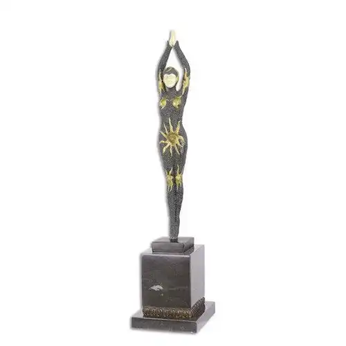 Bronze Skulptur auf Marmor Block Seestern Dame H 48,8 L 11,1 NLEX-20