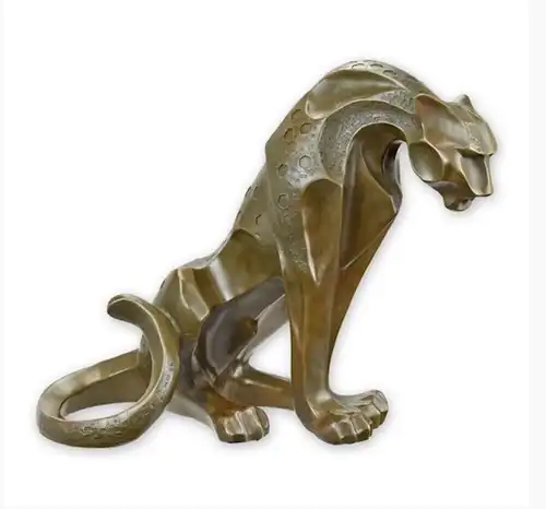 Skulptur Bronze Jaguar H 28.9 X L 37 NLBJ-43