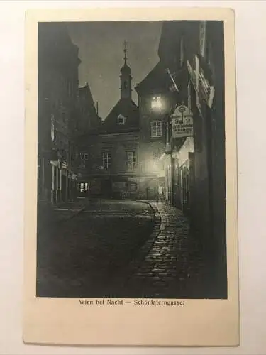 Wien bei Nacht Schönlaterngasse um 1908 675 RU