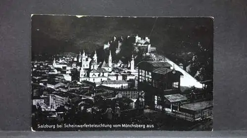 Salzburg bei Scheinwerferbeleuchtung vom Mönchsberg aus JW 62104