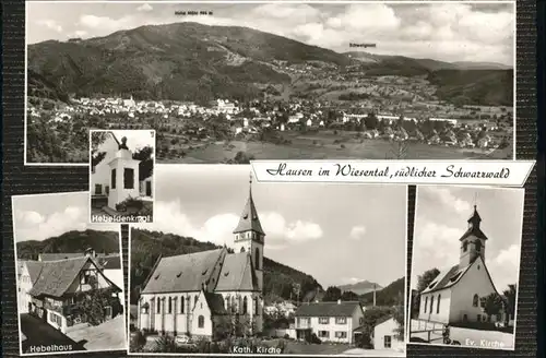 Hausen Wiesental Hebeldenkmal Kirche Hebelhaus / Hausen im Wiesental /Loerrach LKR