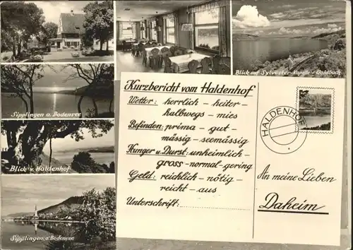 Sipplingen Sipplingen Bodensee Haldenhof Gasthof Pension Bonndorf x / Sipplingen /Bodenseekreis LKR