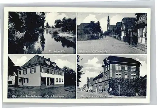 Meissenheim Baden Meissenheim Kirchstrasse Muehle Baeckerei Richard Kammerer Gasthaus zur Krone * / Meissenheim /Ortenaukreis LKR