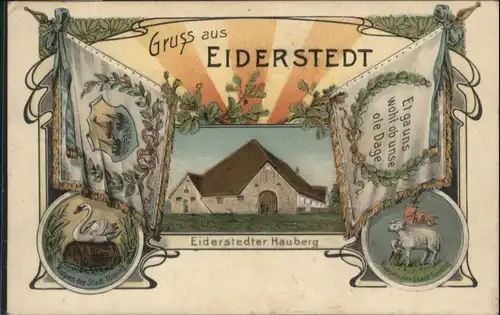 Eiderstedt Hauberg Wappen Schwan Schaf Garding Fahne *