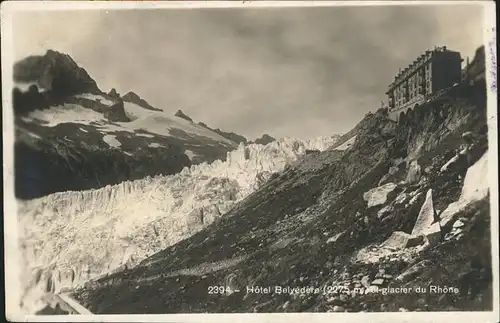 hw13106 Rhonegletscher Glacier du Rhone Hotel Belvederer Kategorie. Rhone Alte Ansichtskarten