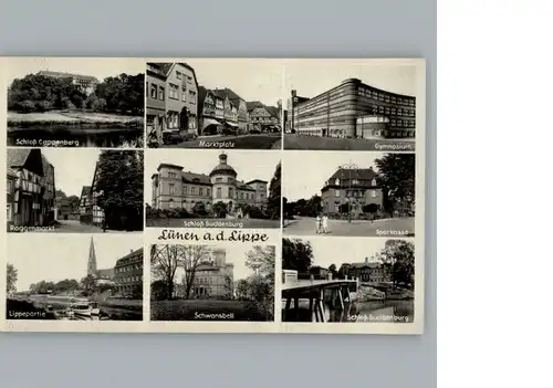 Luenen Schloss Cappenberg, Roggenmarkt, Schloss Buddenburg, Marktplatz / Luenen /Unna LKR