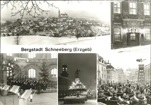 Schneeberg Erzgebirge Bergstadt Winter Kirche Weihnachtsbaum Kat. Schneeberg