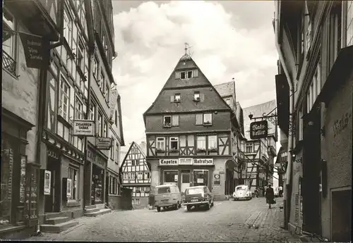 Limburg Lahn Fischmarkt Fachwerk Autos Kat. Limburg a.d. Lahn