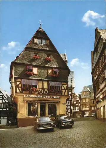 Limburg Lahn Fischmarkt Autos Fachwerk Kat. Limburg a.d. Lahn