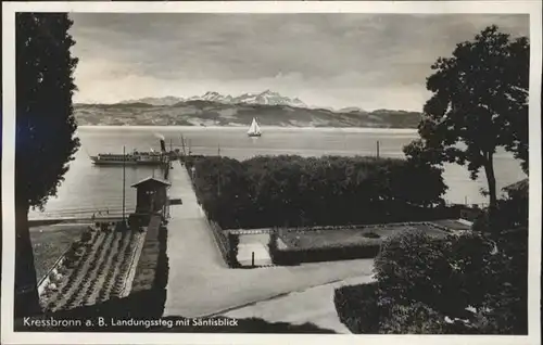 Kressbronn Bodensee Landungssteg Saentisblick Schiff / Kressbronn am Bodensee /Bodenseekreis LKR