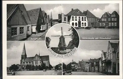 Meldorf Suedermarkt Moenchshof Burgstrasse Windmuehle Dom *