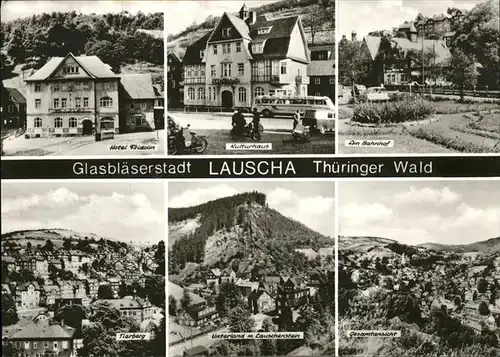 Lauscha Glasblaeserstadt Bahnhof Kulturhaus Hotel Fridolin Kat. Lauscha