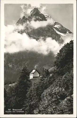 Braunwald GL Braunwald Kirche Ortstock * / Braunwald /Bz. Glarus