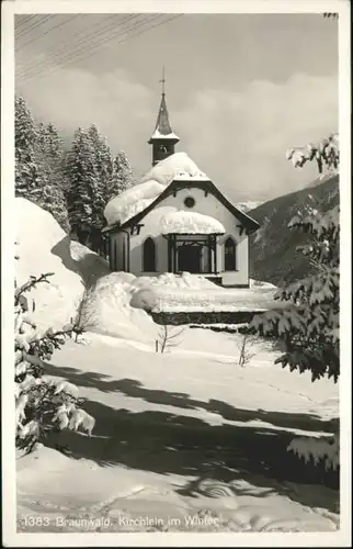 Braunwald GL Braunwald Kirche Winter x / Braunwald /Bz. Glarus